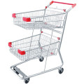 CE & ISO approved 2-tier shopping cart for supermarket